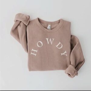 Howdy Graphic Women's Sweater - Tan